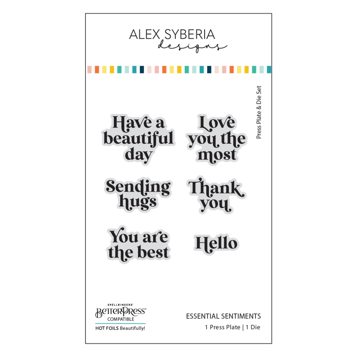Essential Sentiments Press Plate & Die