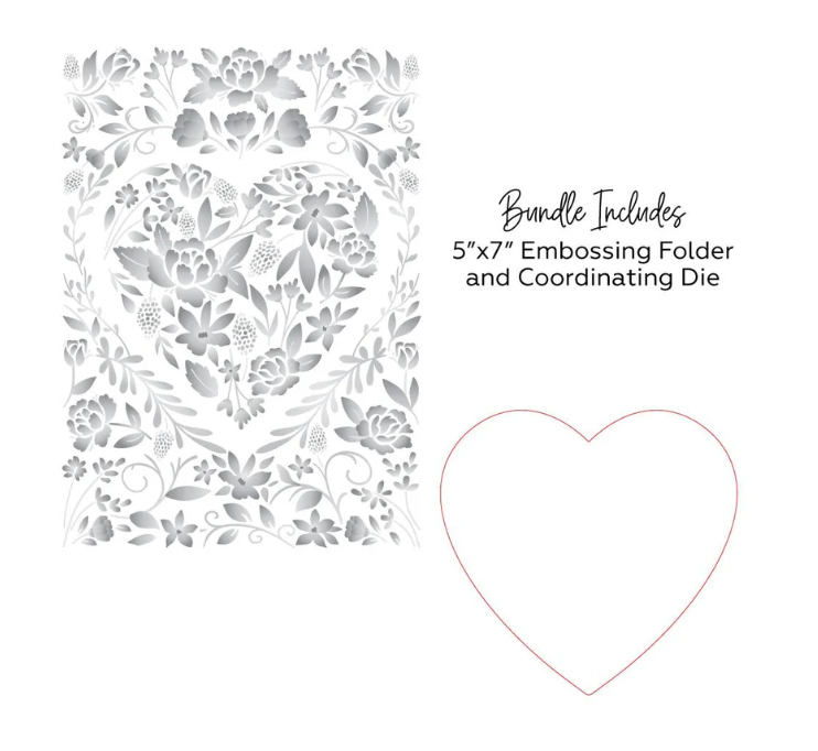 Floral Heart 3D Embossing Folder & Die Set