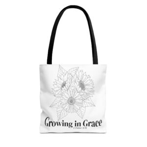 Growing in Grace Sunflower Tote Bag